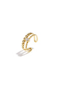 Irregular Shape Gemstone Ring – Gold-Plated Steel & Rhinestones