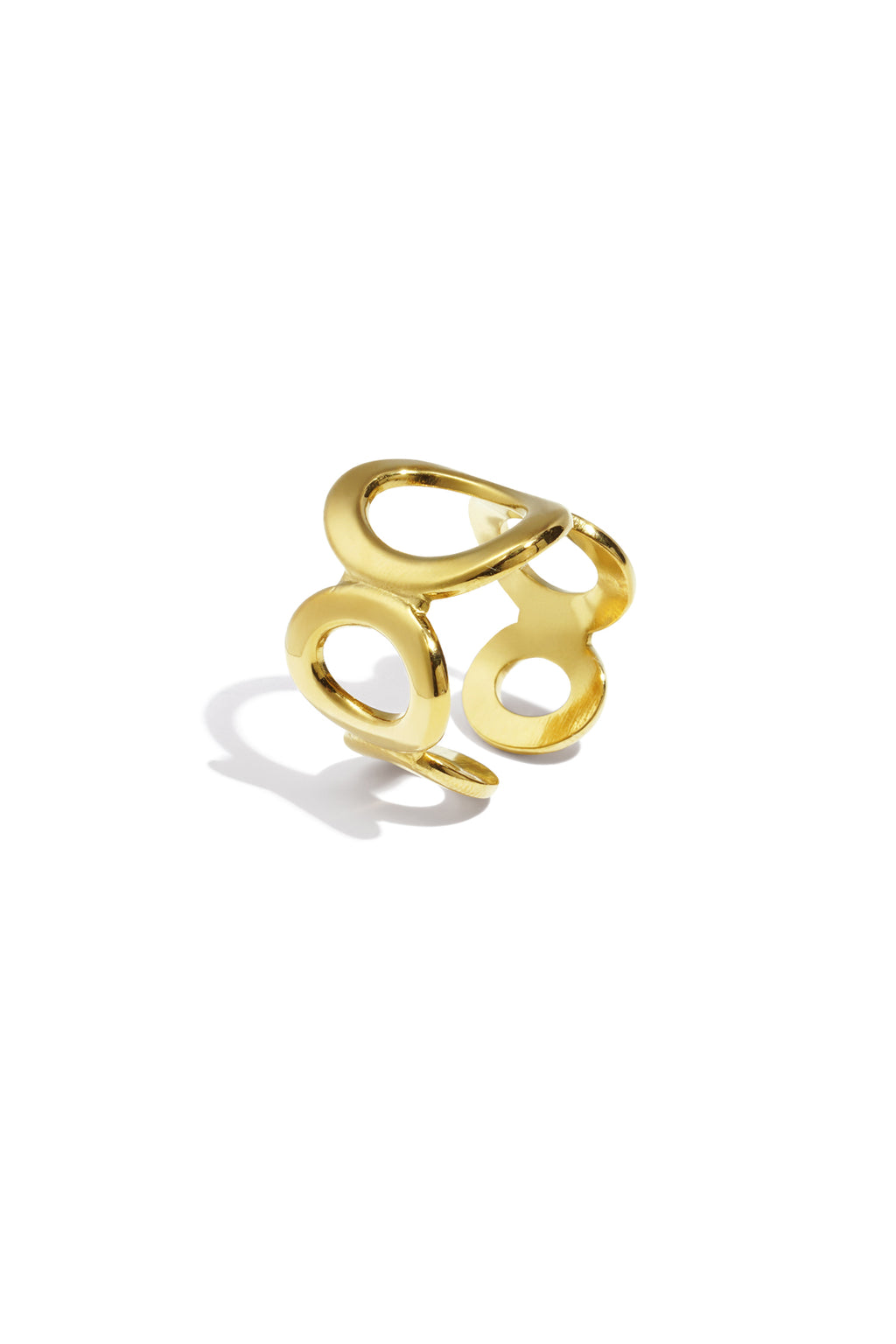 Circle Statement Ring – Gold-Plated Steel
