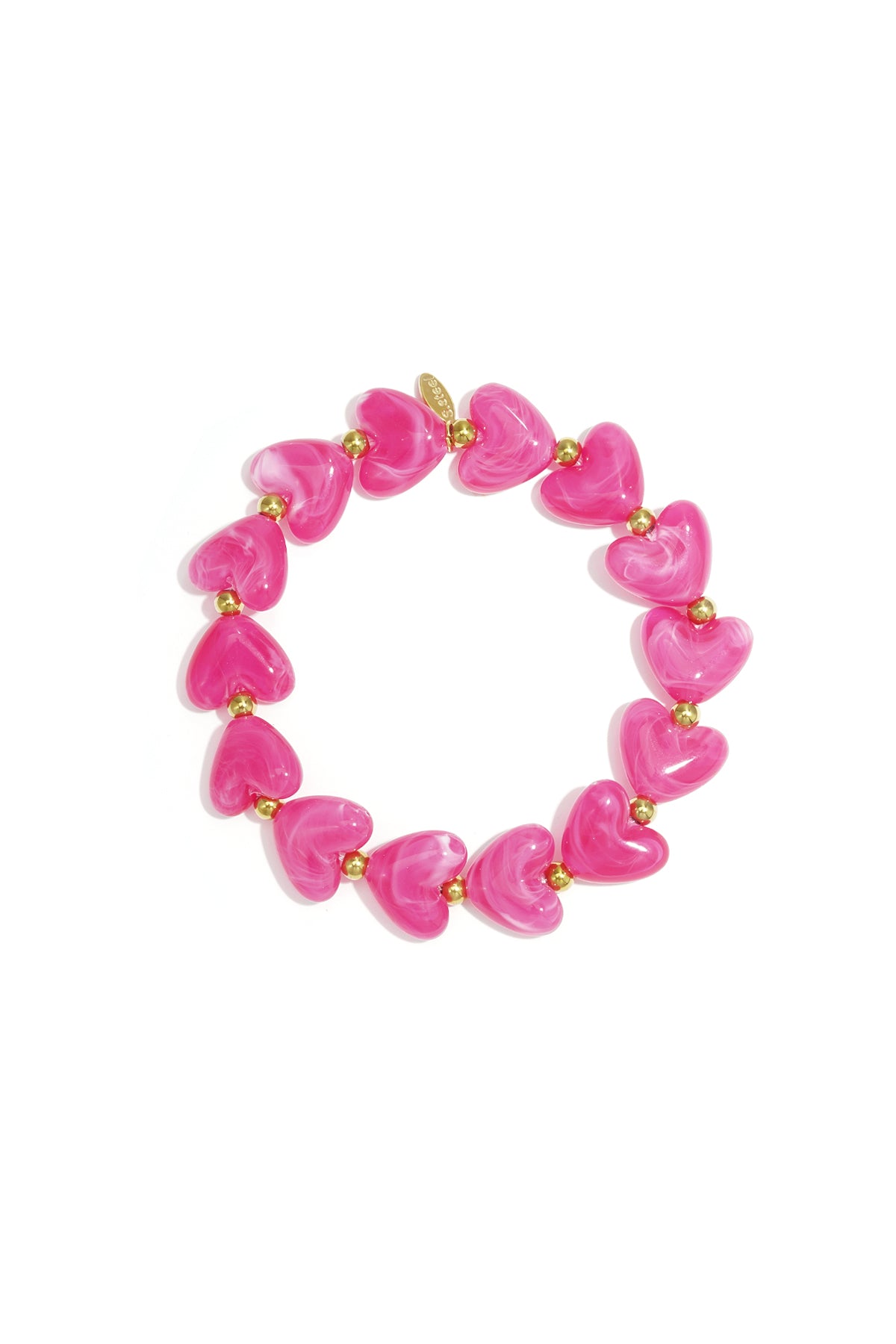 Perlenarmband Herz aus Acryl, elastisch