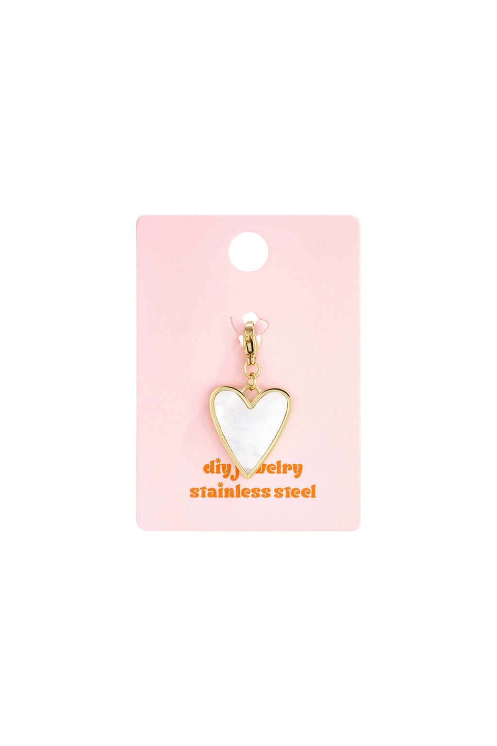 Jewelry charm mother-of-pearl heart DIY