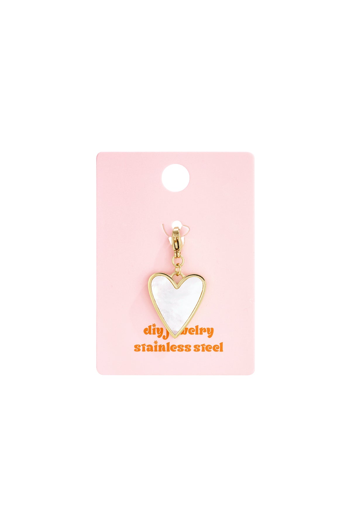 Jewelry charm mother-of-pearl heart DIY