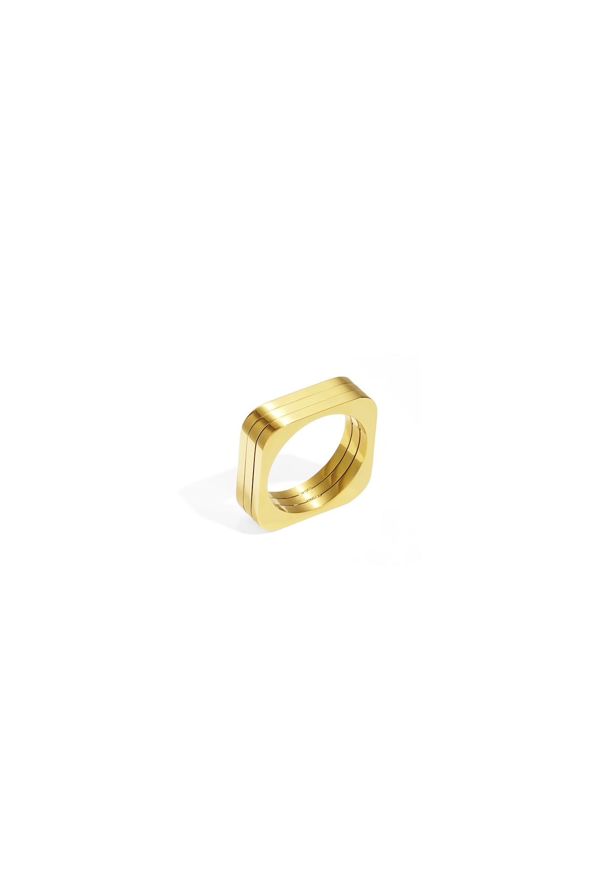 Lines Minimalist Ring – Gold-Plated Steel
