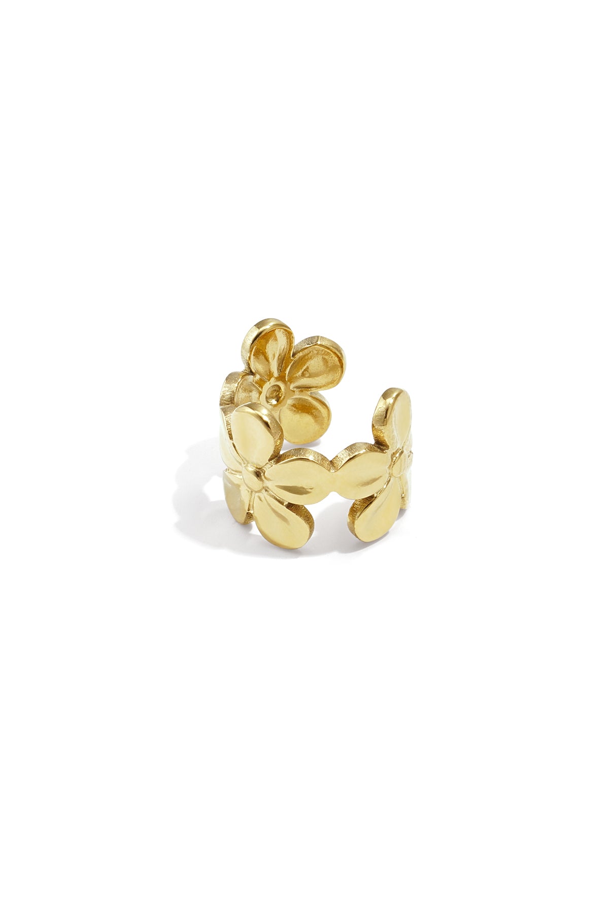 Flower Ear Cuff – Gold-Plated Steel