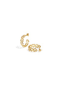 Hoop earrings with alternating hearts