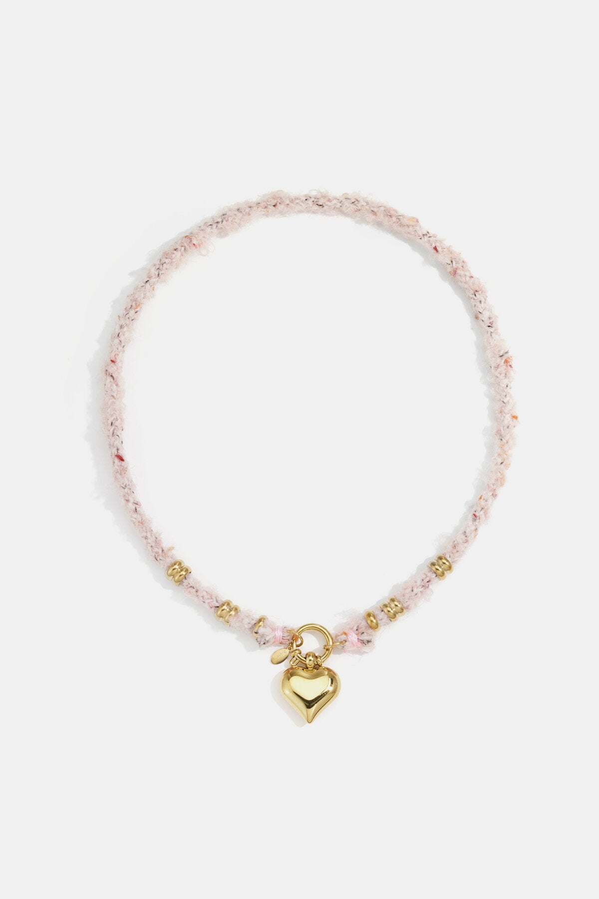 Lumé Simple Heart Pendant Necklace, Pink & Coffee Brown