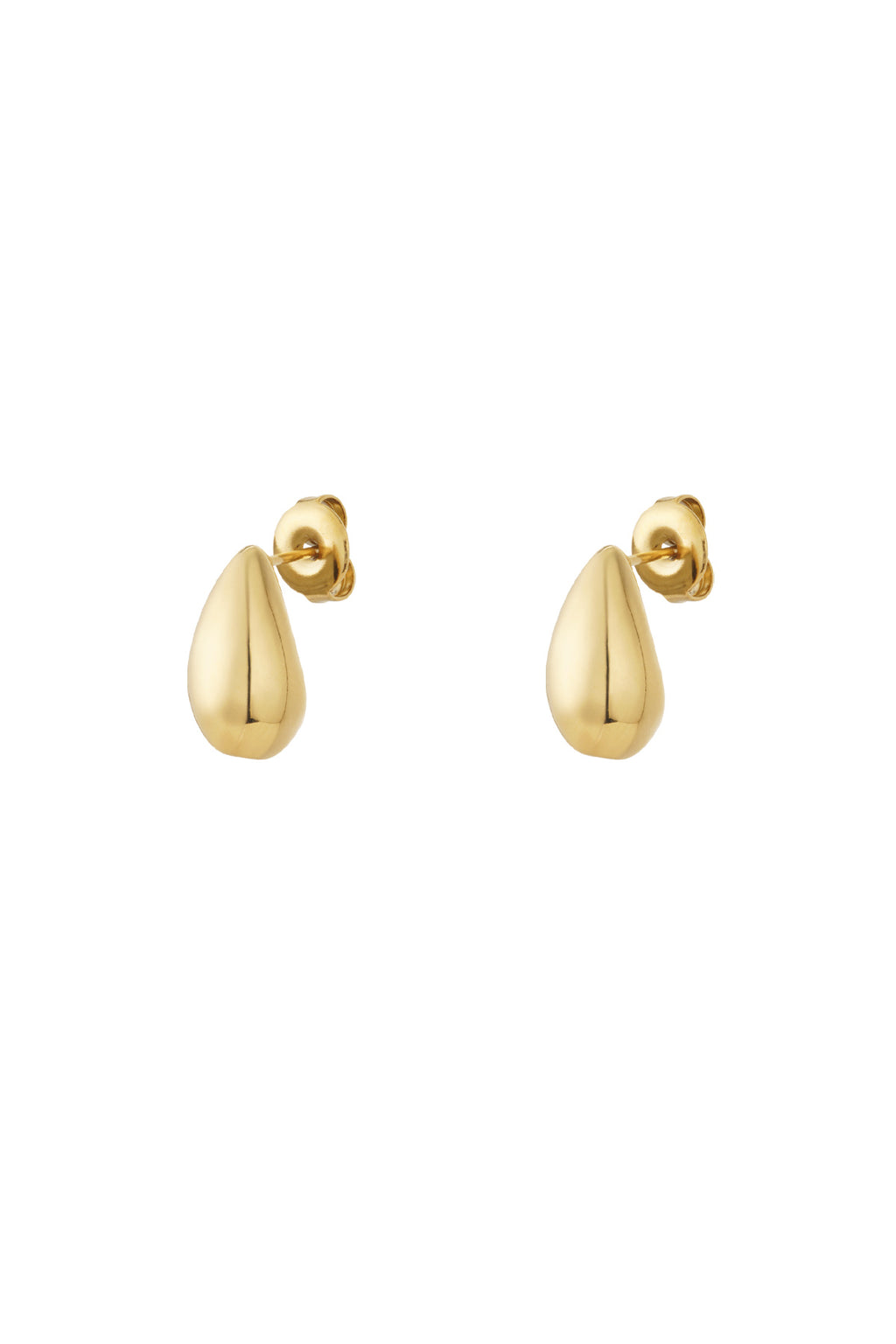 Droplet Stud Earrings – Gold-Plated Steel