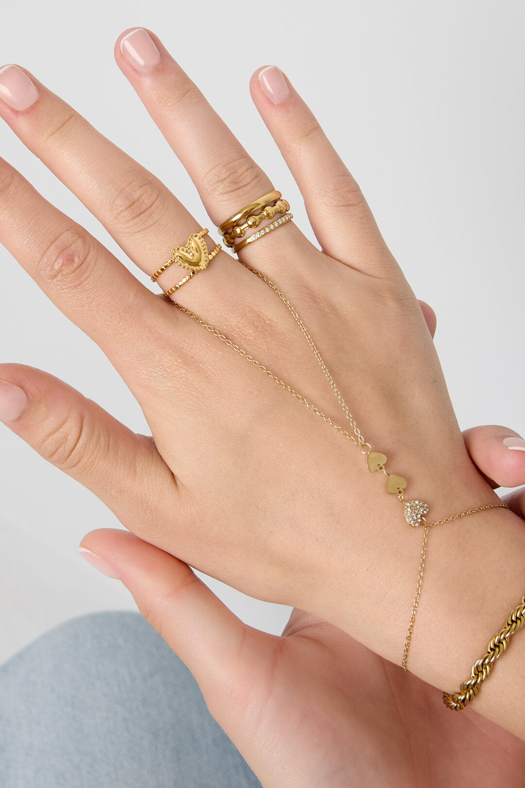 Elegant Heart-Shaped Adjustable Statement Ring