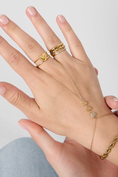 Elegant Heart-Shaped Adjustable Statement Ring