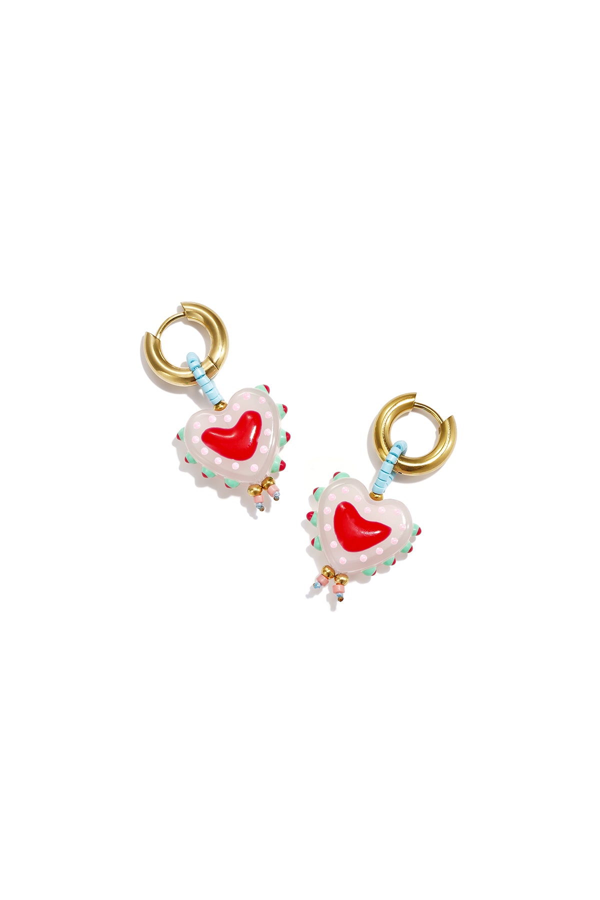 14K Gold Plated Stainless Steel Beads Earrings Heart Simple Daily Simple Series Women's jewelry
