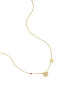Necklace with clovers and colored stones