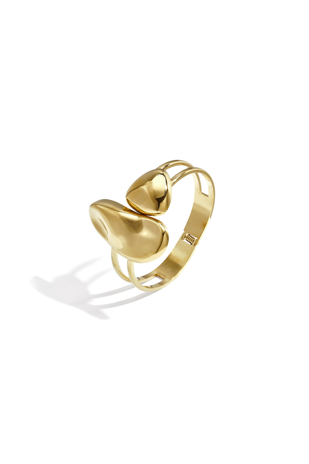 Cuff statement bracelet with organic shapes