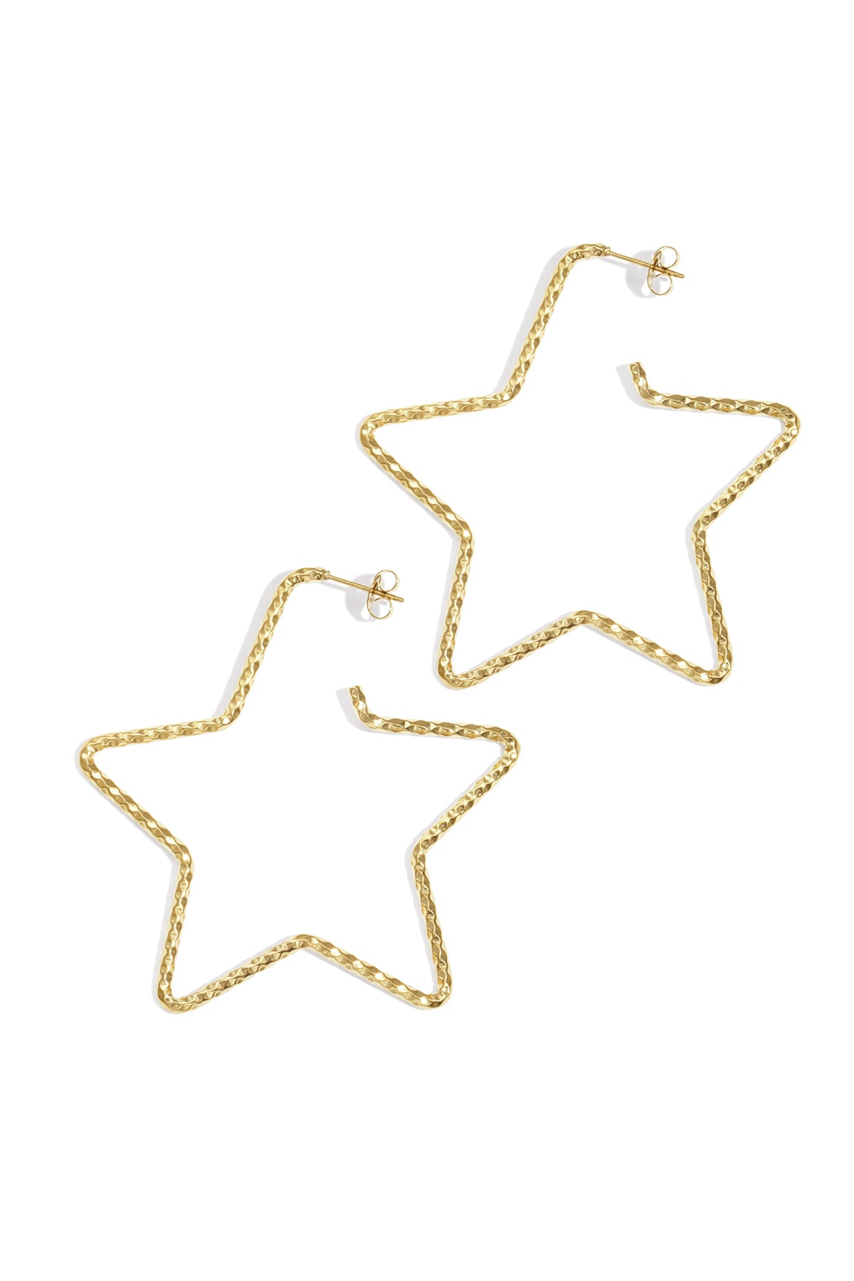 Star Hoop Earrings – Gold-Plated Steel