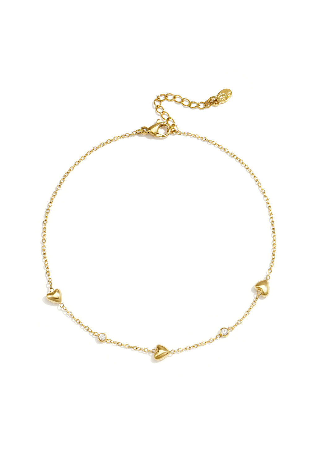 Elegant Gold Color Heart Ankle Bracelet for Summer