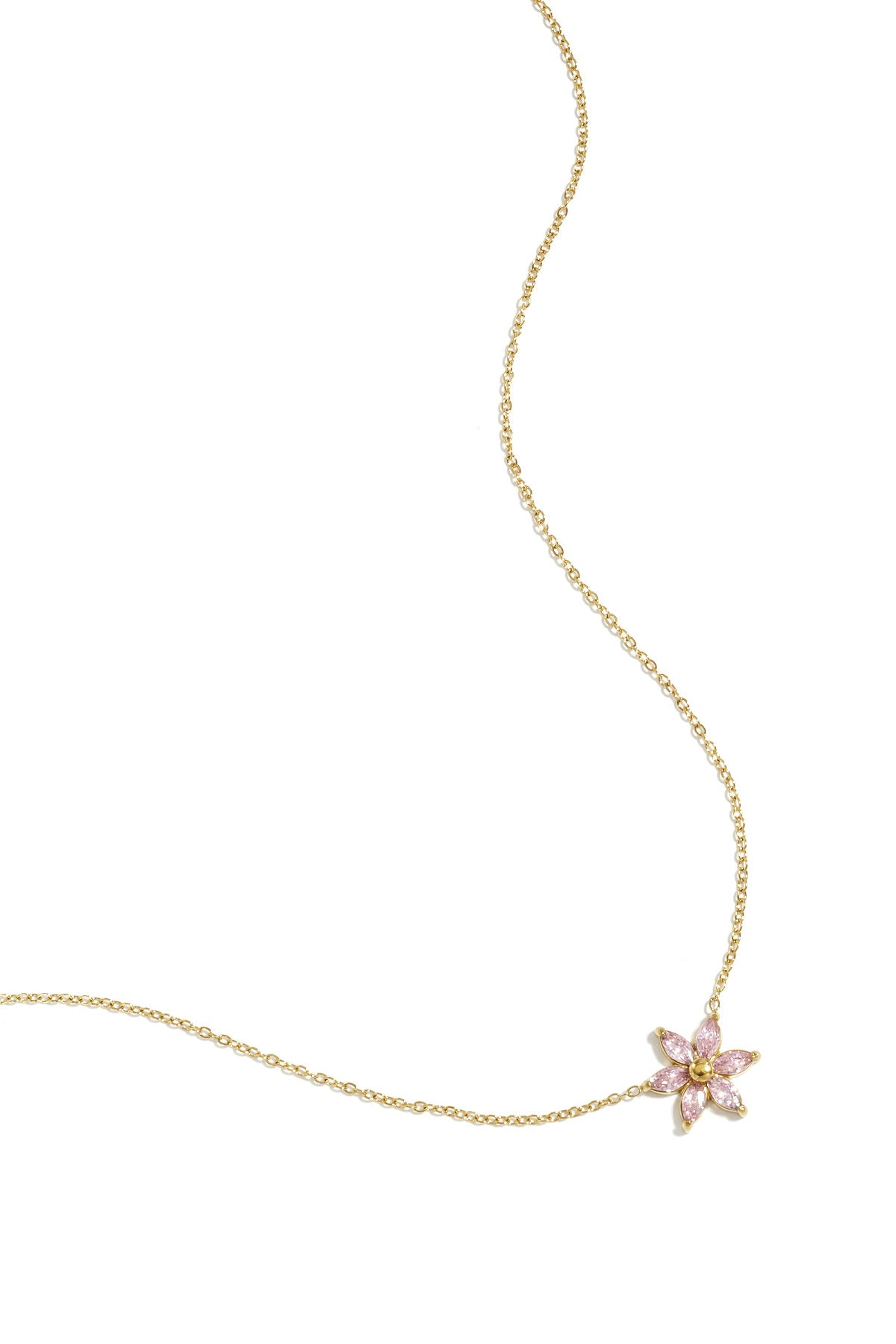 Elegant Pink Flower Pendant Necklace for Spring/Summer