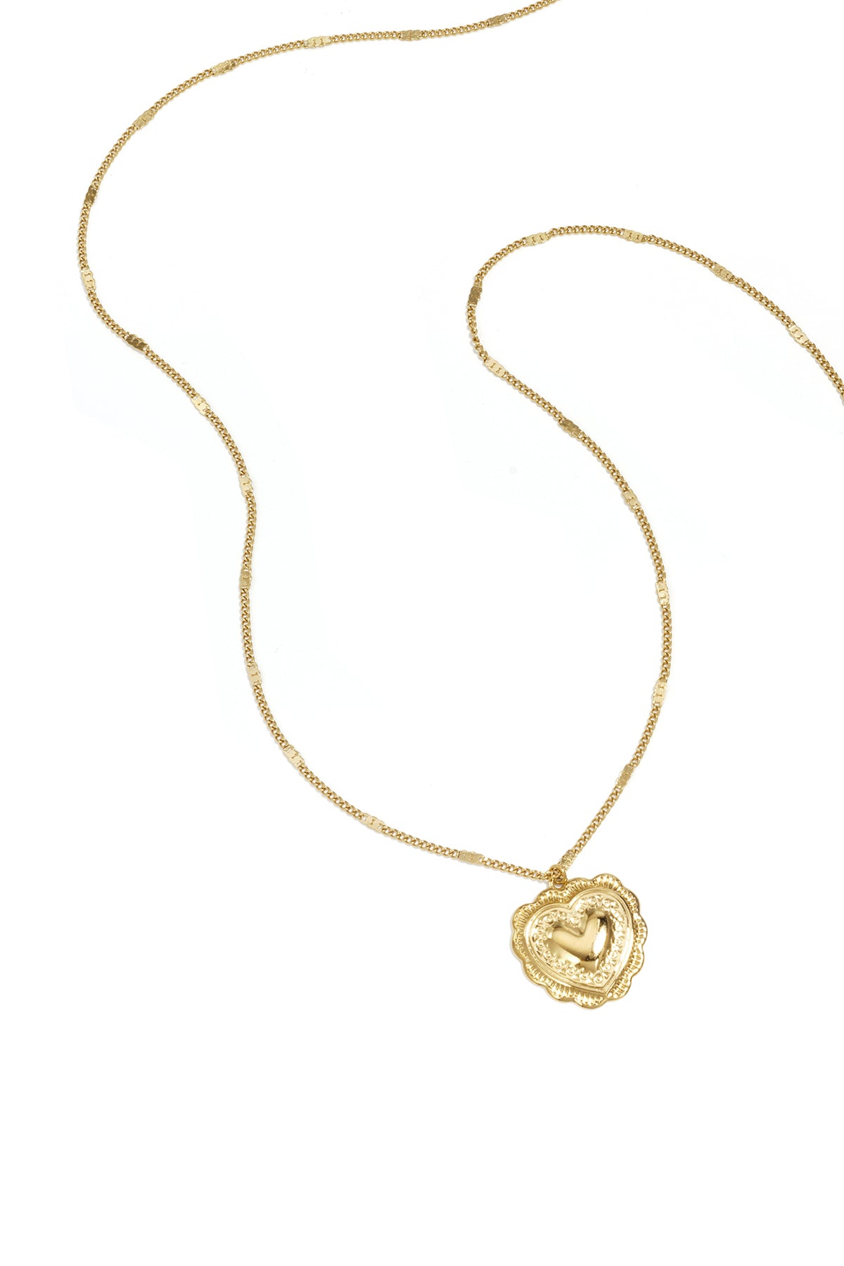 Heart Long Necklace – Gold-Plated Steel