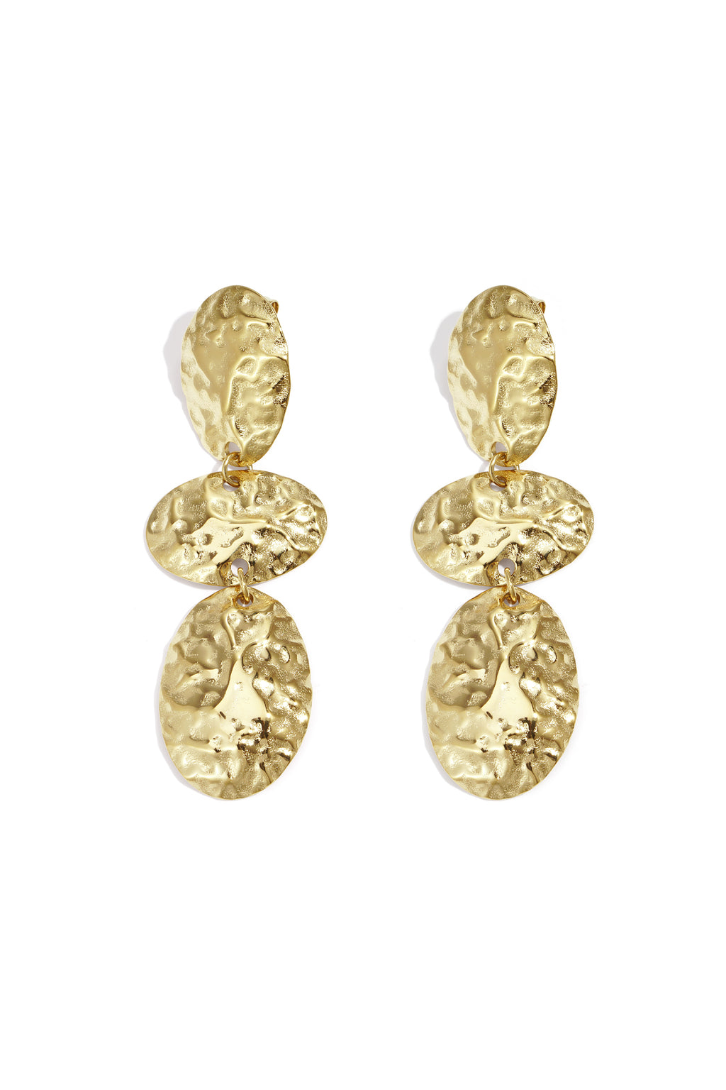 Irregular Shape Dangle Earrings – Gold-Plated Steel
