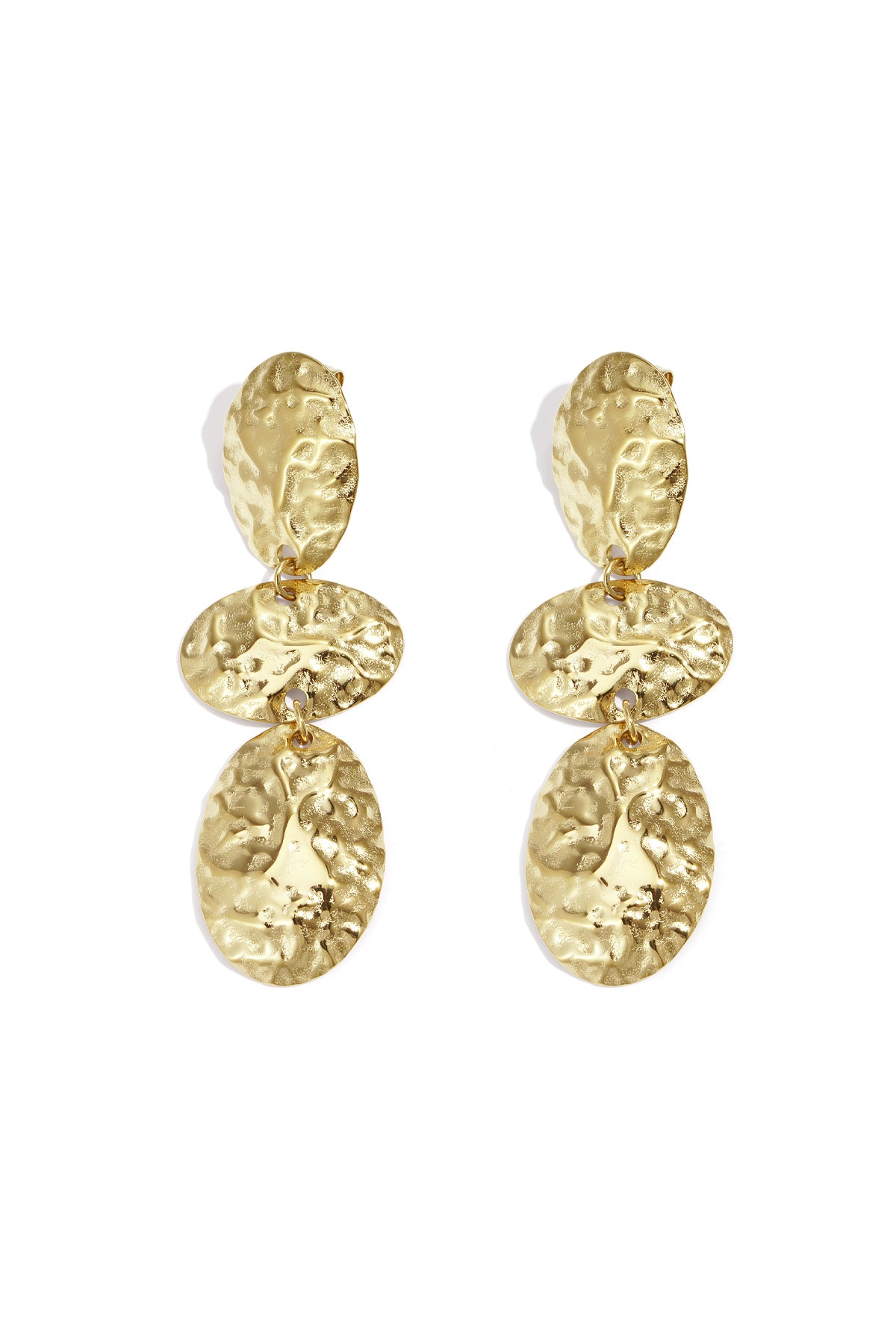 Irregular Shape Dangle Earrings – Gold-Plated Steel