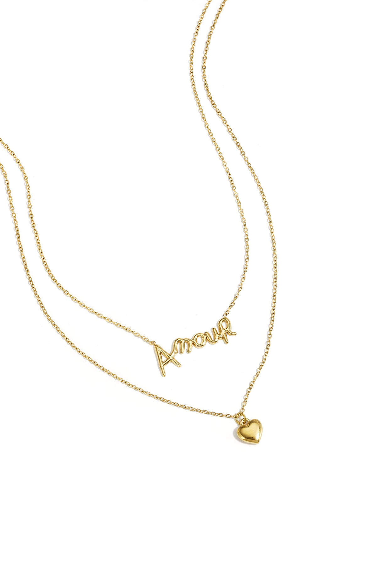 Letter Layered Necklace – Gold-Plated Steel