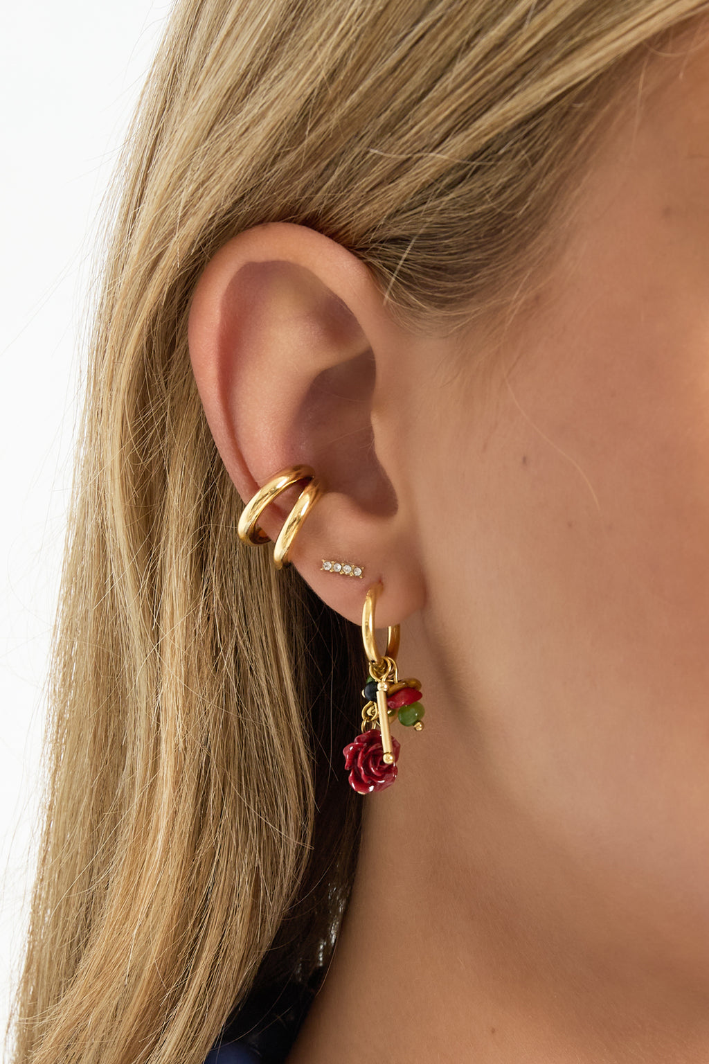 Stainless Steel Drop Earrings Flower Casual Daily Simple Series Women's jewelry