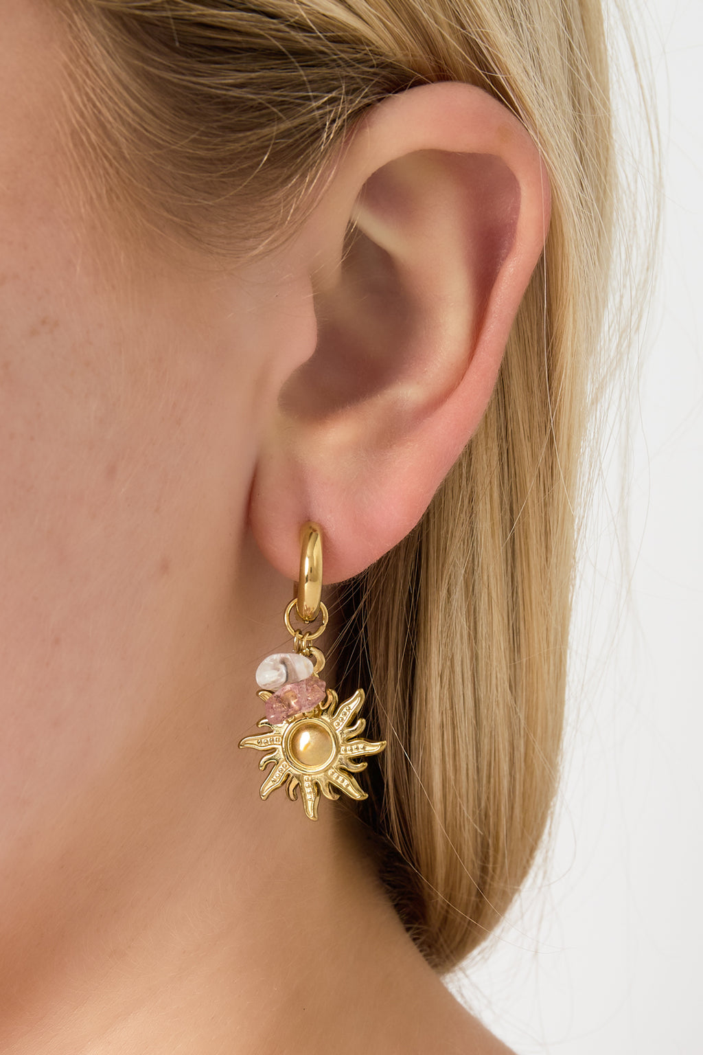 Stainless Steel Drop Earrings Sun/Moon Casual Daily Simple Series Women's jewelry