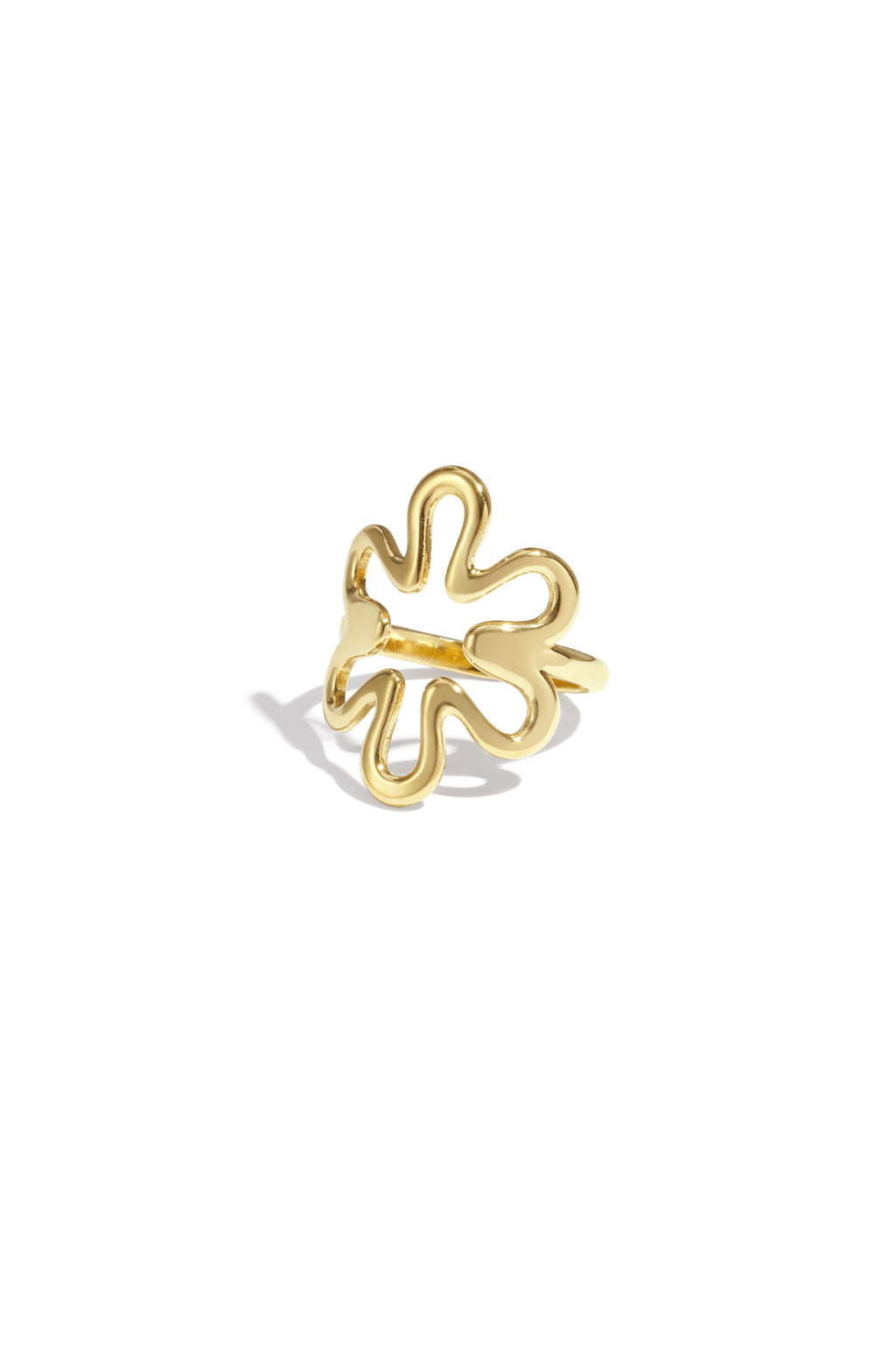 Flower Statement Ring – Gold-Plated Steel