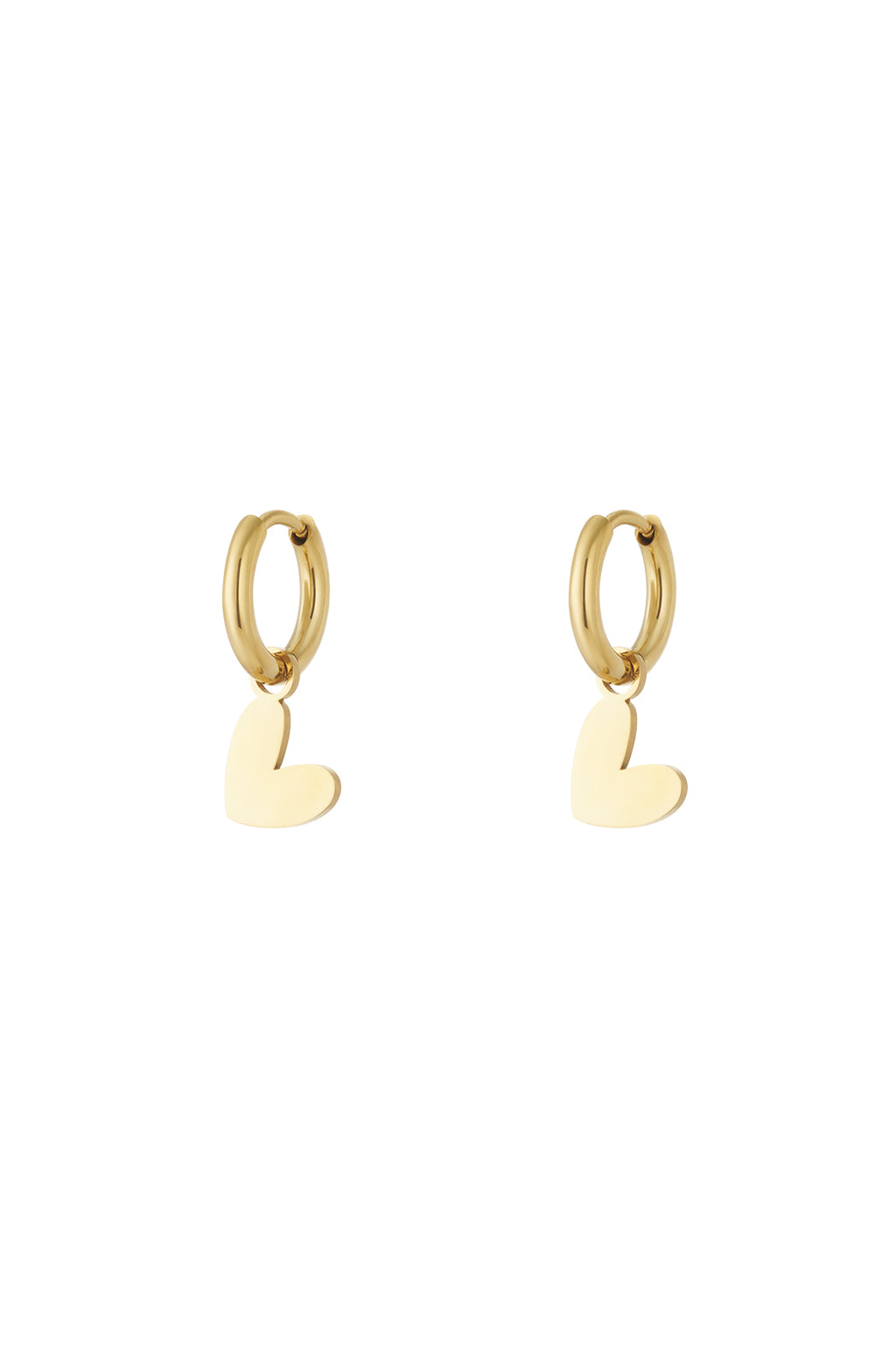 Heart Drop Earrings – Gold-Plated Steel