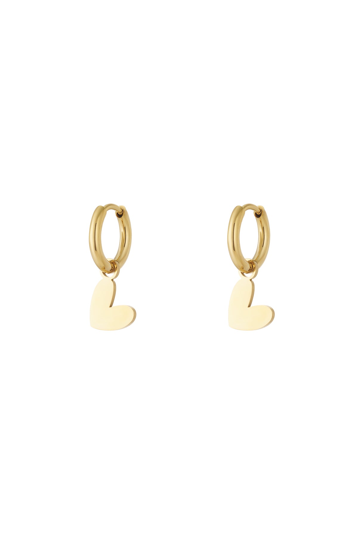 Heart Drop Earrings – Gold-Plated Steel