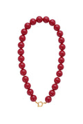 Necklace with large beads and front closure-15mm