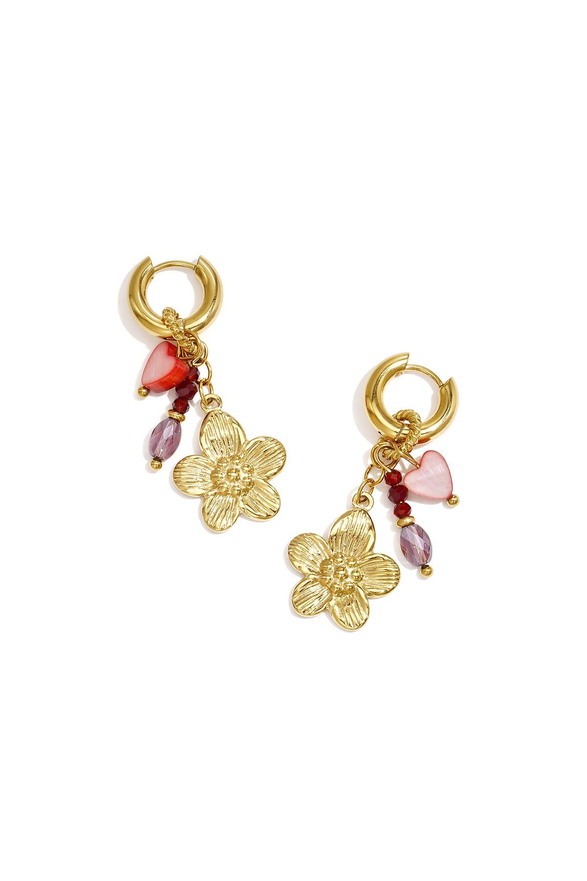Stainless Steel Drop Earrings Flower Simple Daily Simple Series Women's jewelry