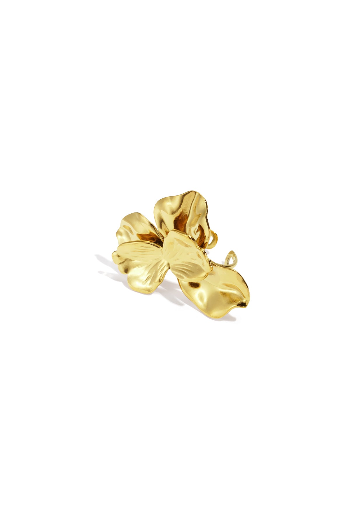 Flower Statement Ring – Gold-Plated Steel