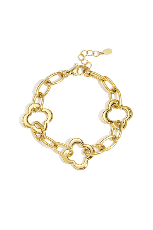 Clover Chain Bracelet – Gold-Plated Steel