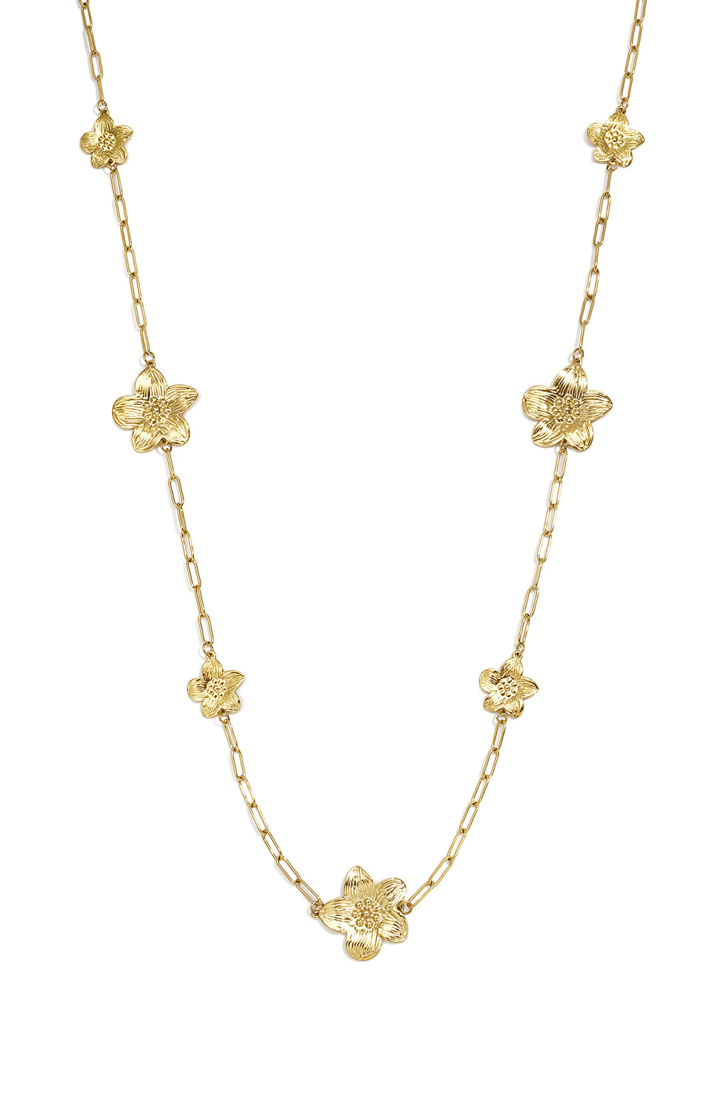 Stainless Steel Long Necklaces Flower Casual Daily Simple Series Women's jewelry