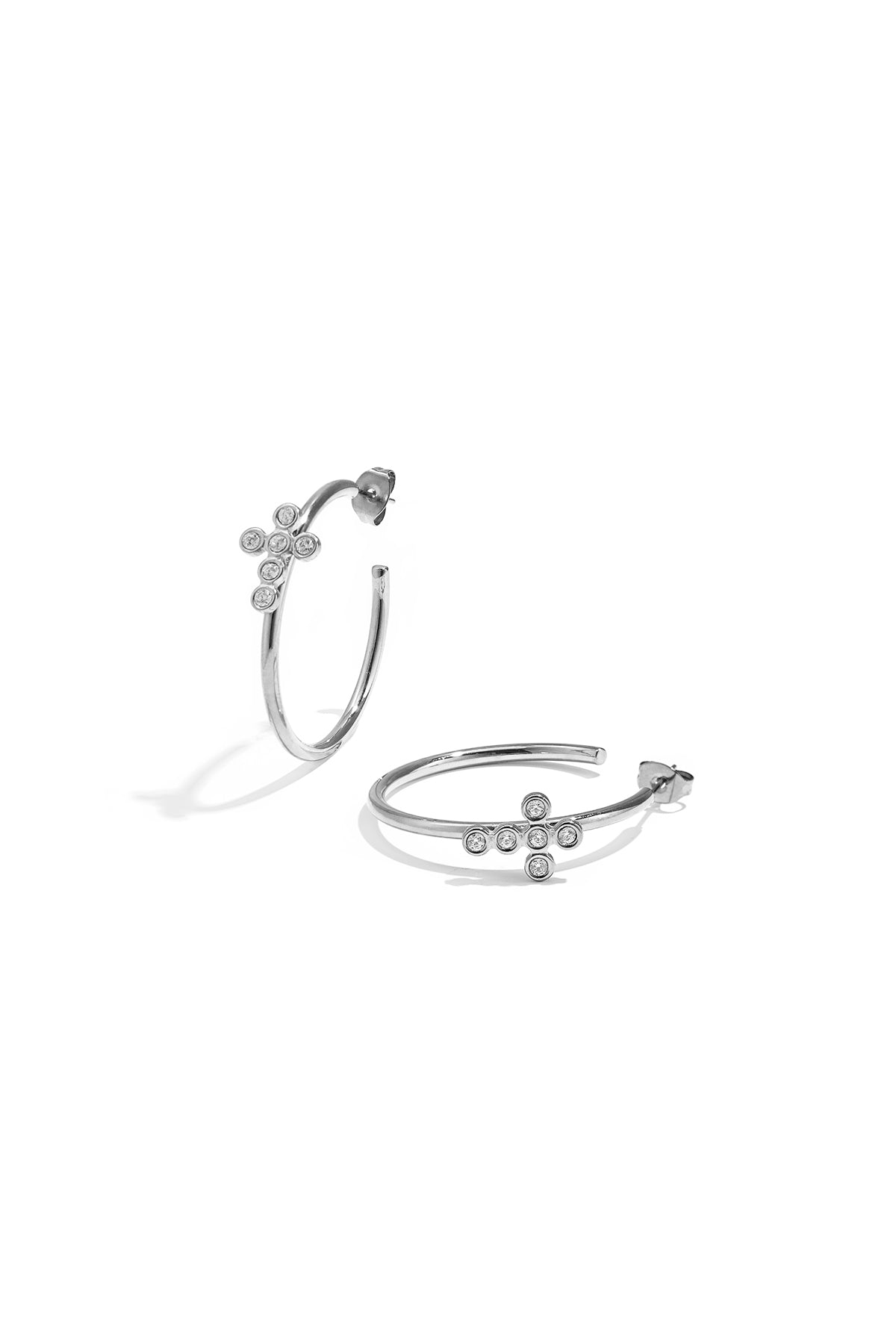 Stainless Steel Hoop Earrings Cross Simple Simple Series Women's jewelry