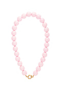 Necklace with large beads and front closure-15mm