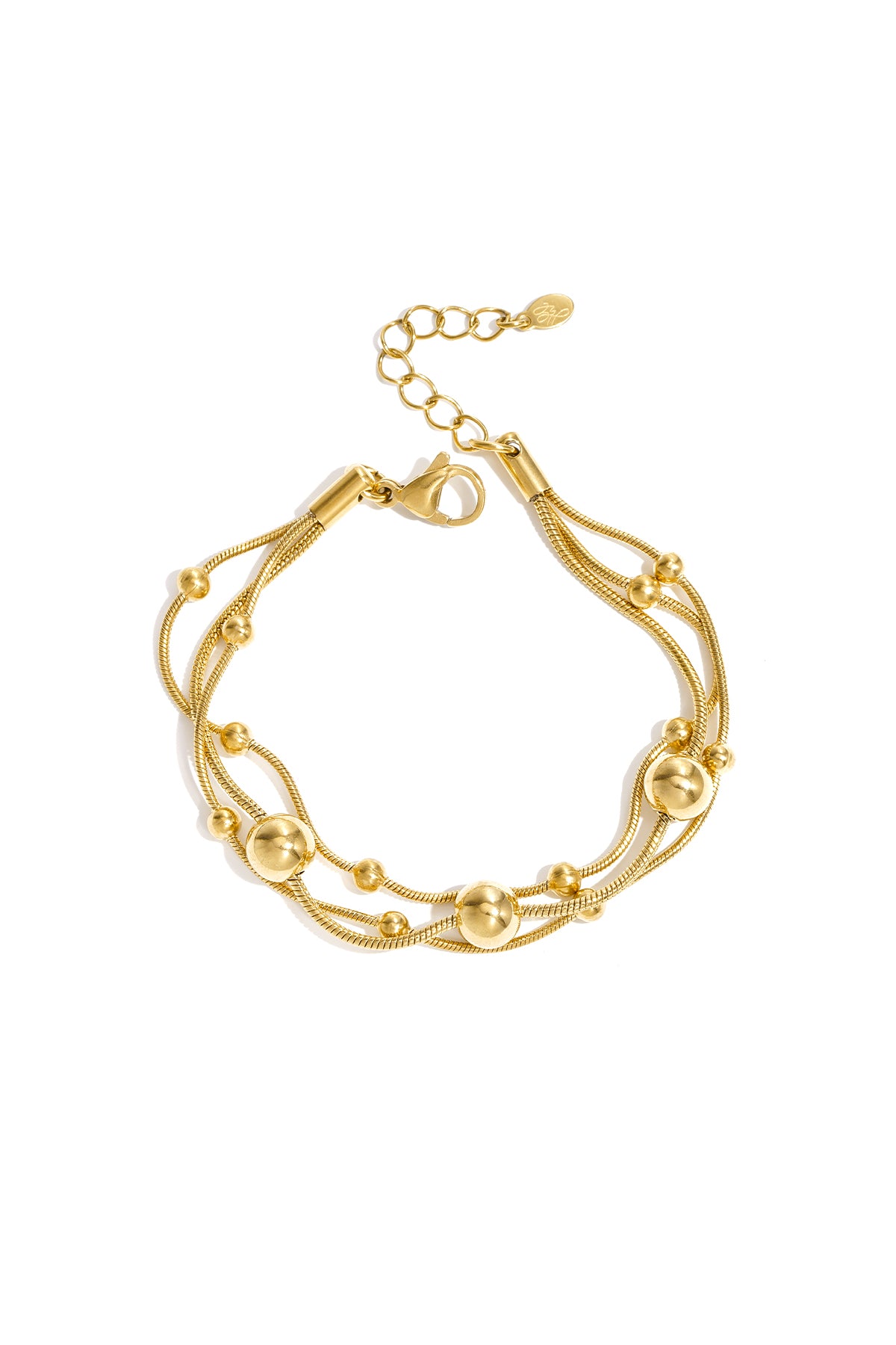 Polka Dots Chain Bracelet – Gold-Plated Steel