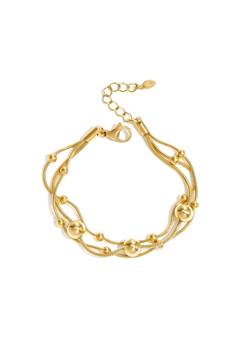 Polka Dots Chain Bracelet – Gold-Plated Steel