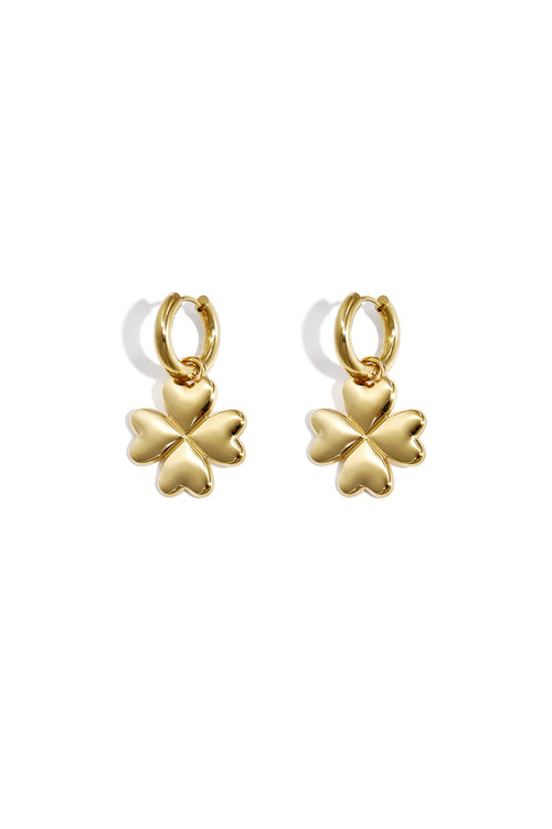 Clover Drop Earrings – Gold-Plated Steel