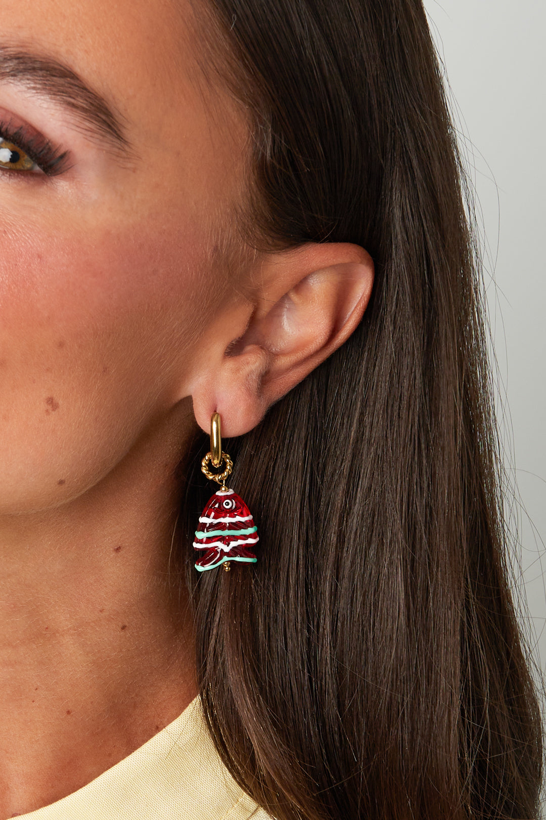 Stainless Steel Drop Earrings Fish Simple Daily Simple Series Women's jewelry