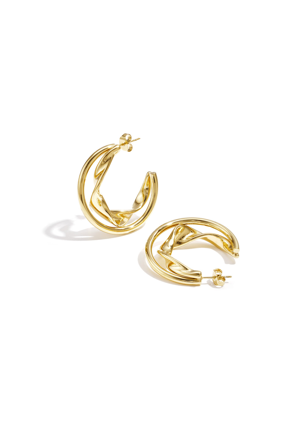 Circle Hoop Earrings – Gold-Plated Steel