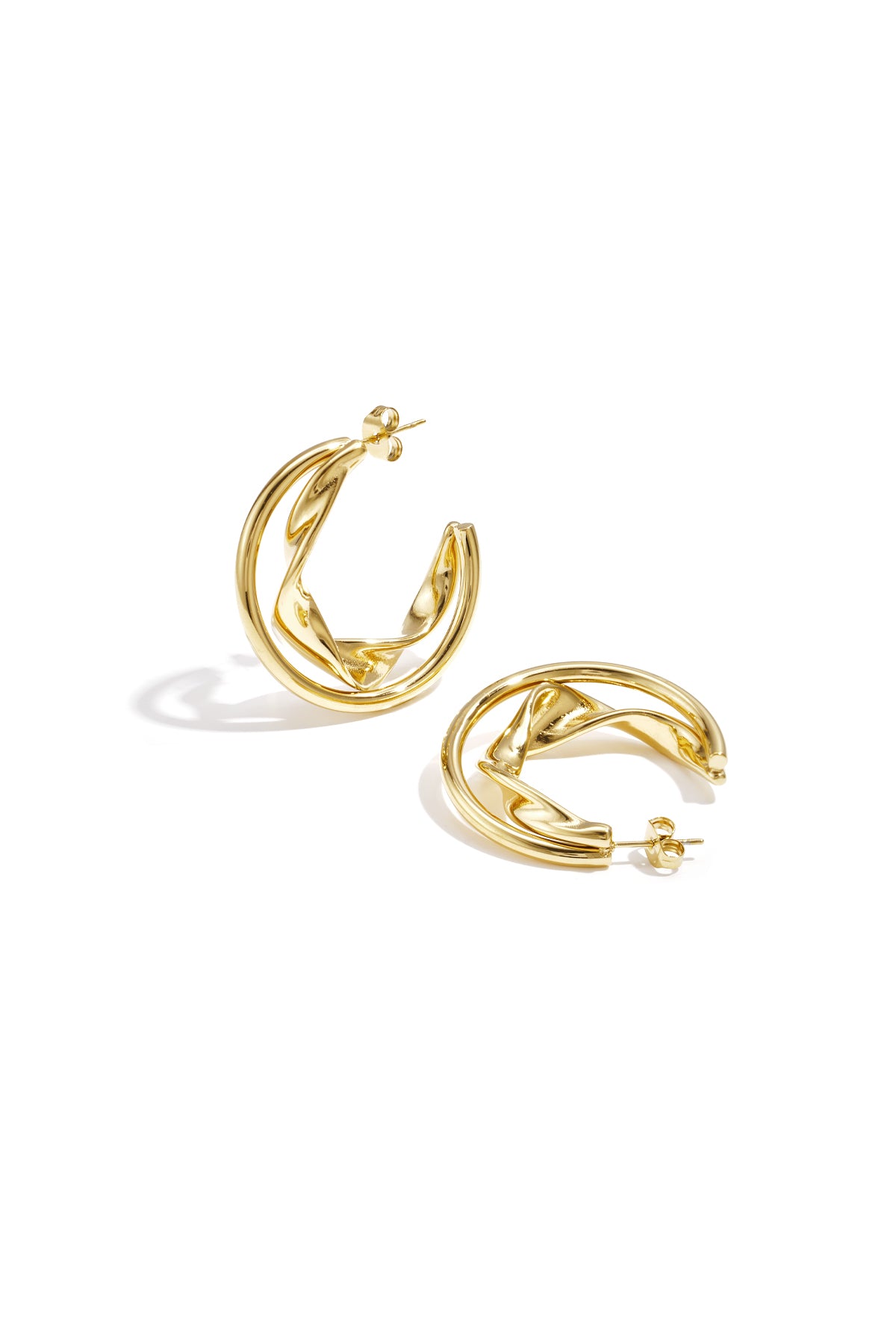Circle Hoop Earrings – Gold-Plated Steel