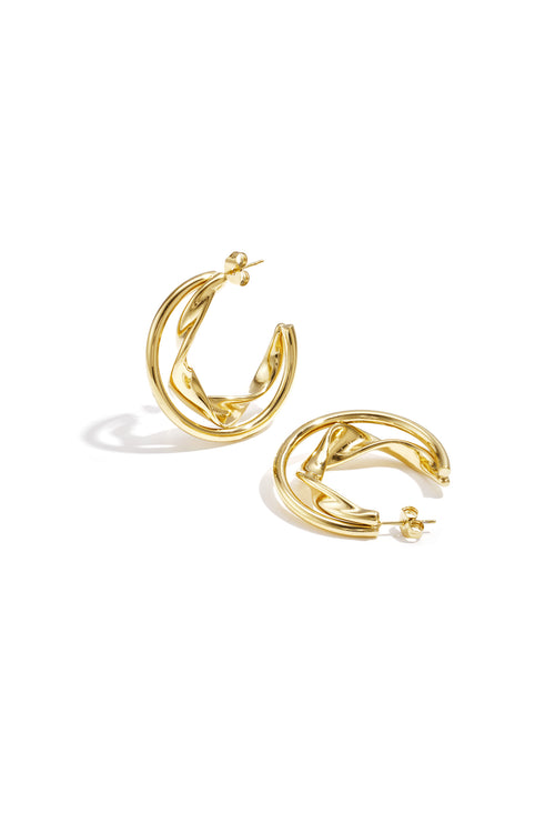 Circle Hoop Earrings – Gold-Plated Steel