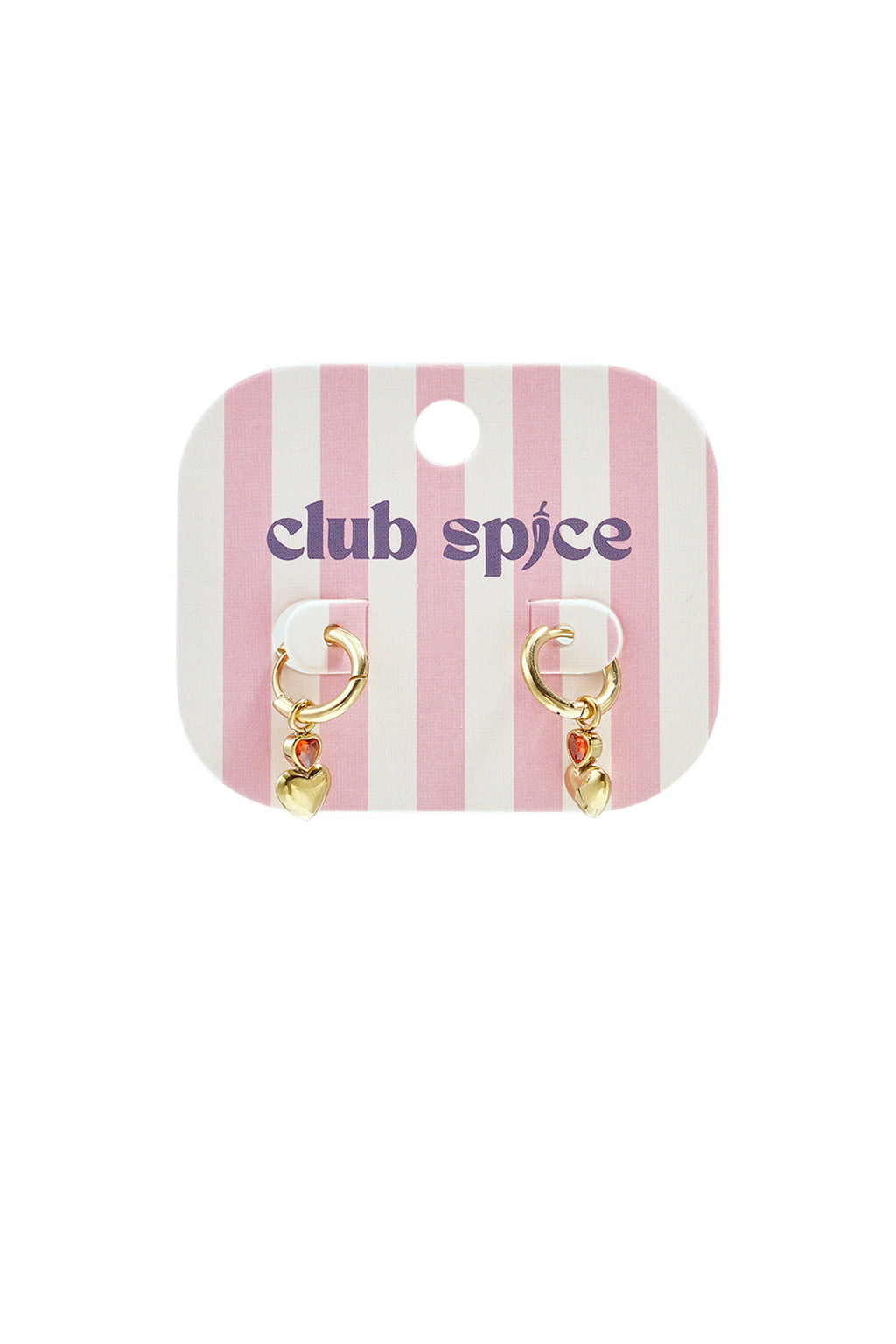 Earrings with dangling hearts and a heart-shaped stone