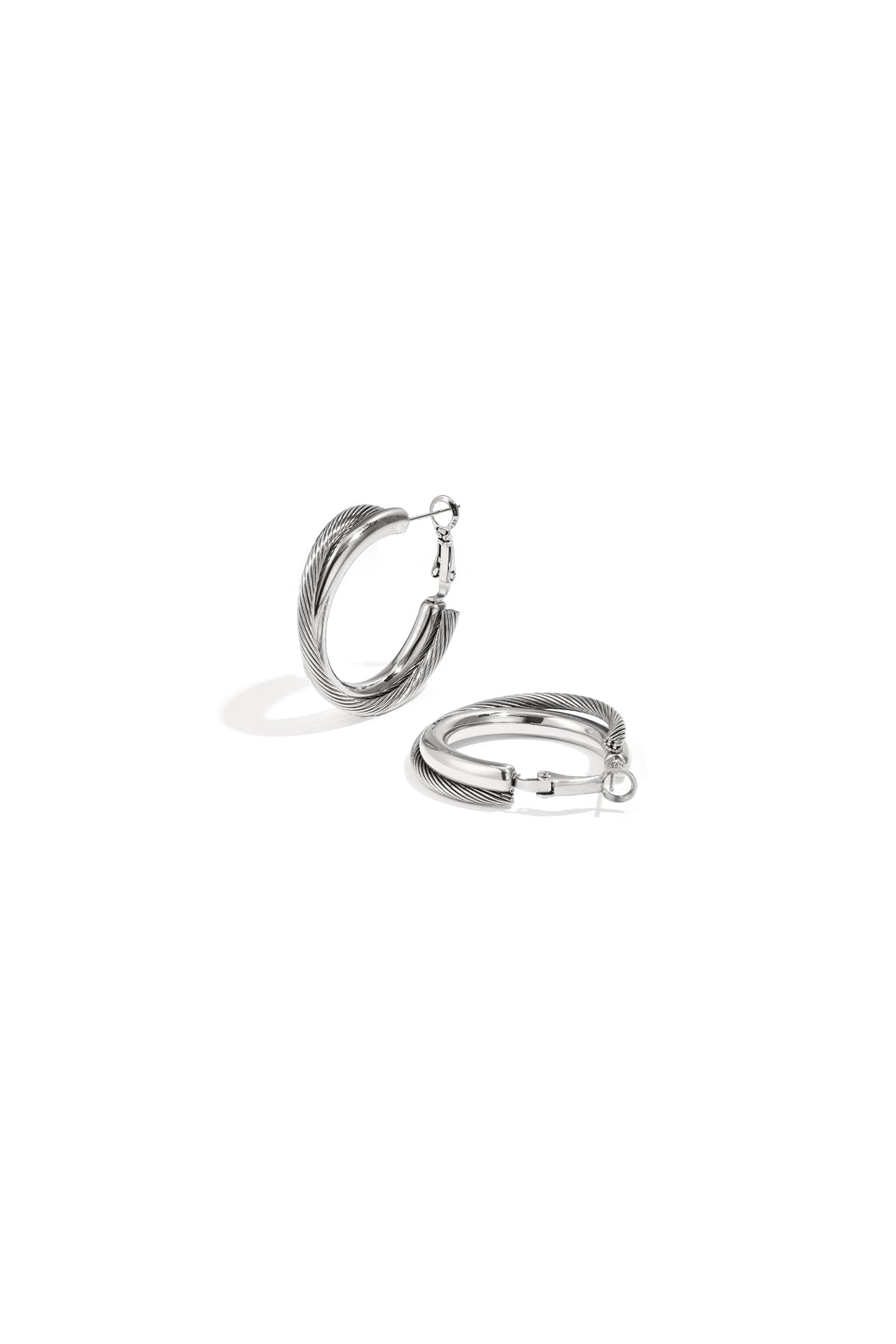 Double chunky hoop earrings