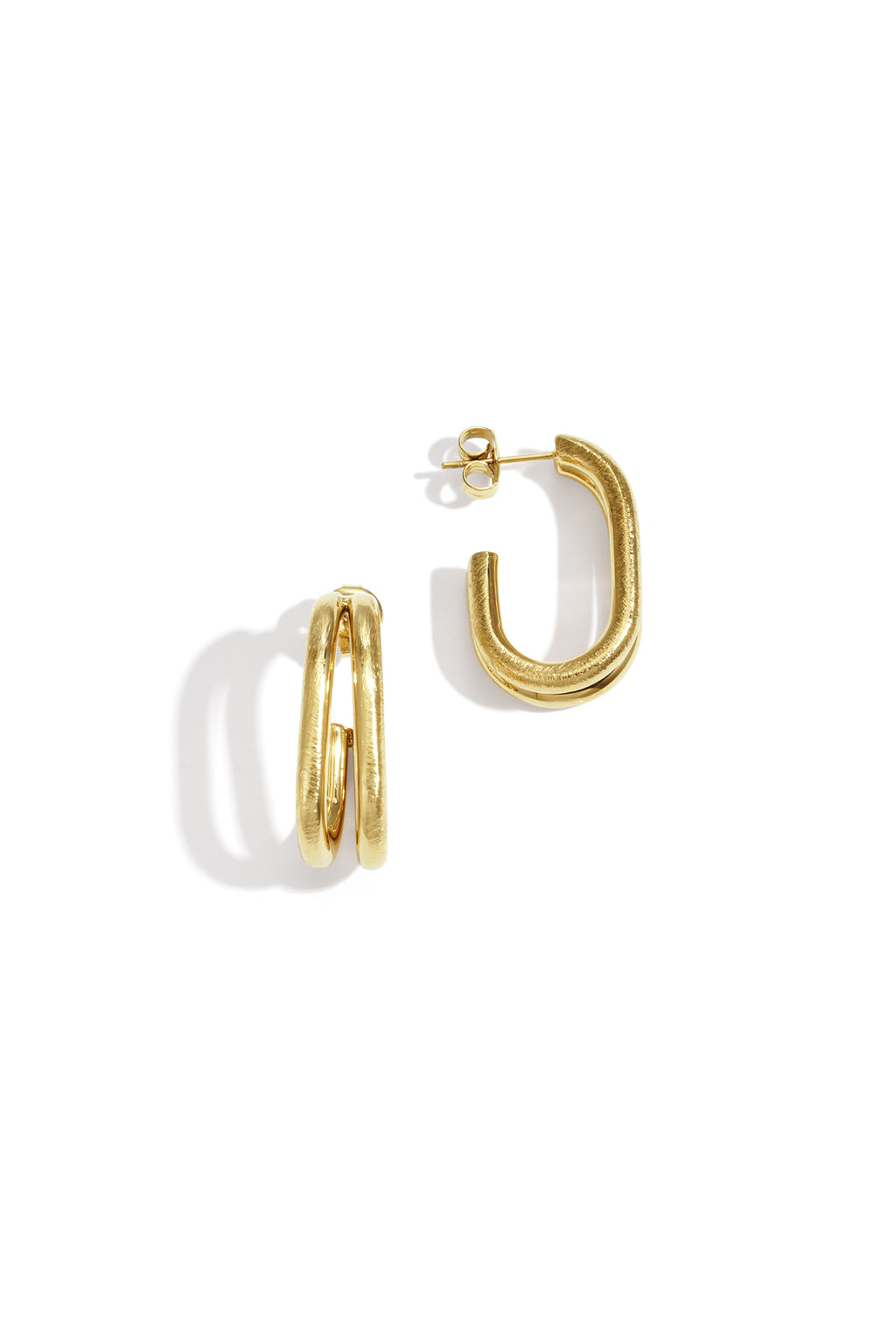 Lines Hoop Earrings – Gold-Plated Steel