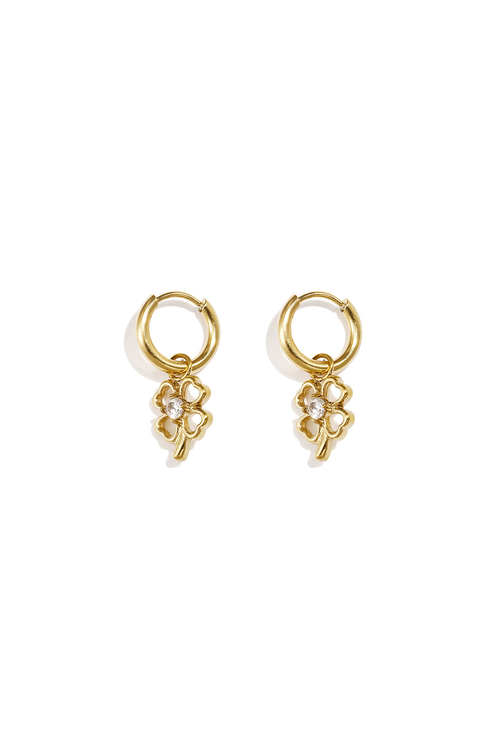 Stainless Steel Drop Earrings Clover Simple Daily Simple Series Women's jewelry