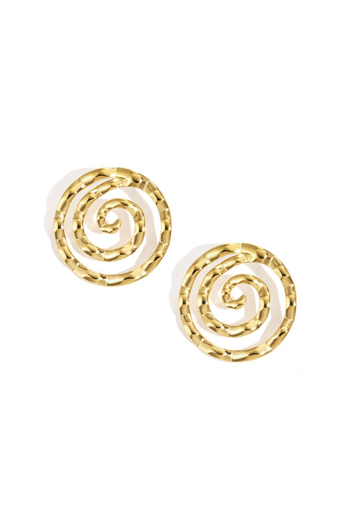 Lines Stud Earrings – Gold-Plated Steel