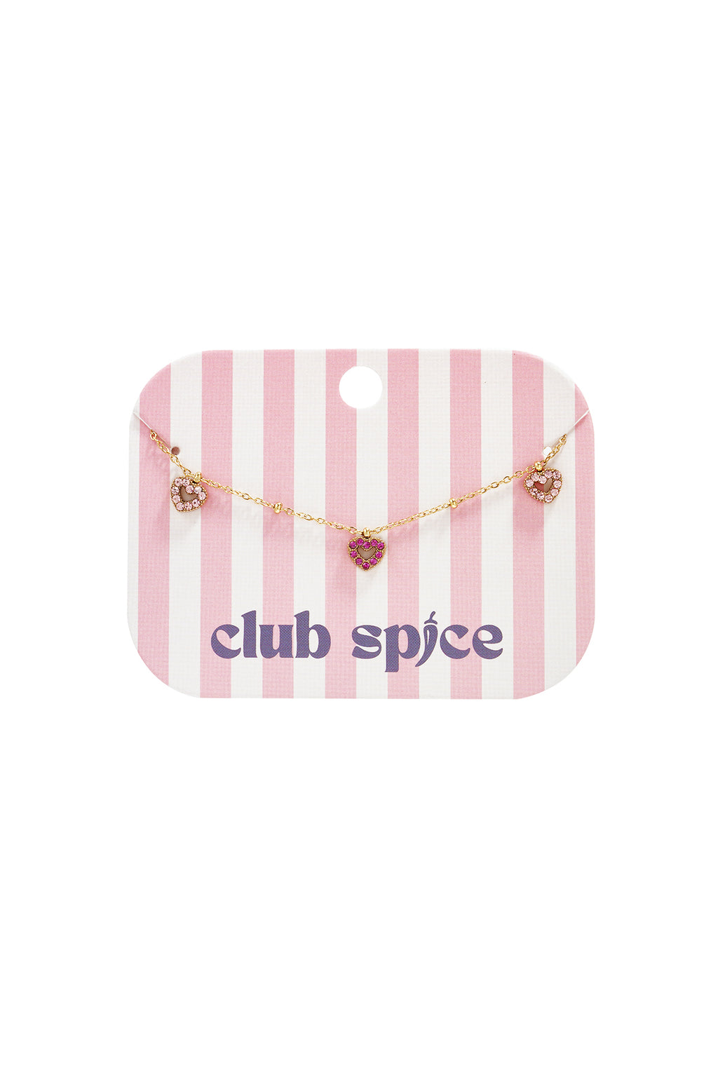 Bracelet with pink stones in hearts