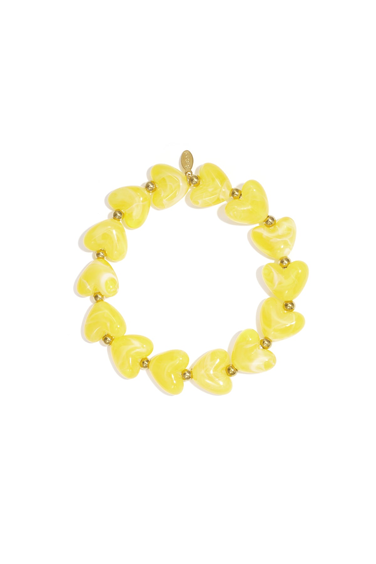 Perlenarmband Herz aus Acryl, elastisch