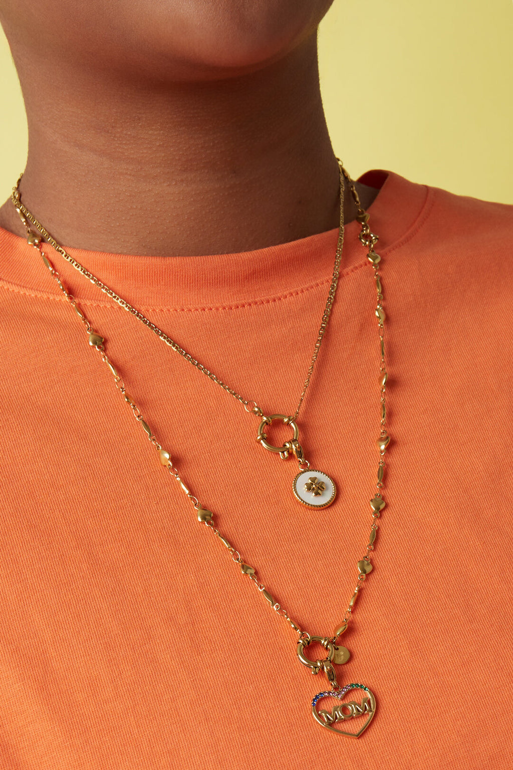 Elegant Gold-Color Stainless Steel Chain Necklace for Women