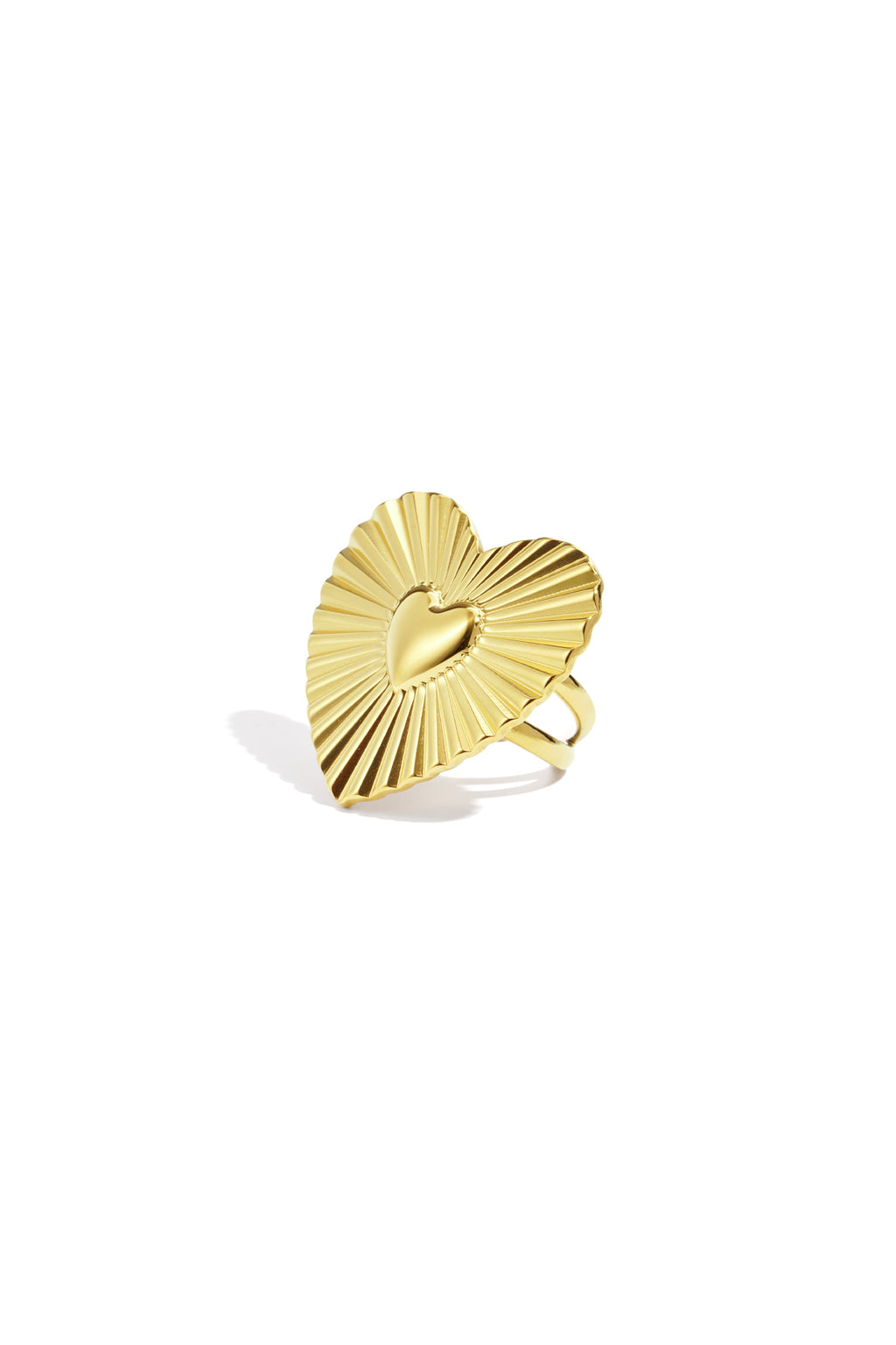 Heart Statement Ring – Gold-Plated Steel